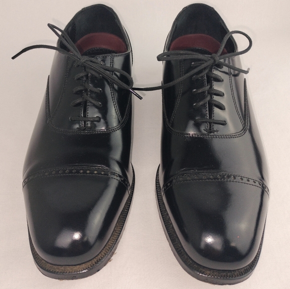 Florsheim 'Lexington Brogue' Black Patent Leather Lace-Up Oxford Sz. 8D EUC - Picture 8 of 16